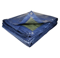 Bache pro renforcée - 140 g/m²  - polyéthylène - bleu/vert - 5 x 4 m