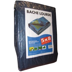 Bache pro renforcée - 140 g/m² - polyéthylène - bleu/vert - 8 x 5 m