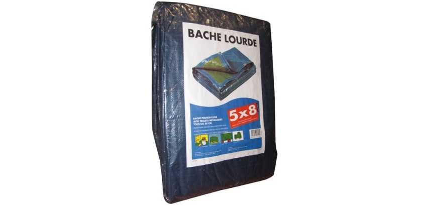 Bache pro renforcée - 140 g/m² - polyéthylène - bleu/vert - 8 x 5 m