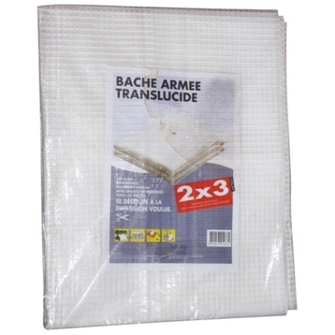 Bache armée découpable - polyéthylène - transparent - 2 x 3 m