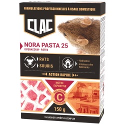 Appât pâte - Nora pasta 25 - rats et souris - action rapide - 150 g - 15 sa
