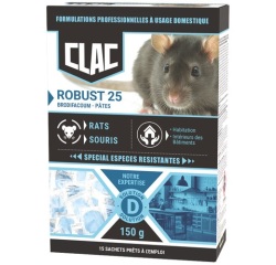 Appât pâte - Robust 25 - rats et souris - spécial espèces résistantes - 150