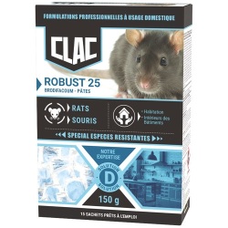 Appât pâte - Robust 25 - rats et souris - spécial espèces résistantes - 150