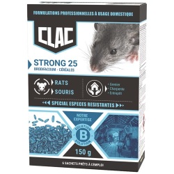 Appât céréales - Strong 25 - rats et souris - spécial espèces résistantes -