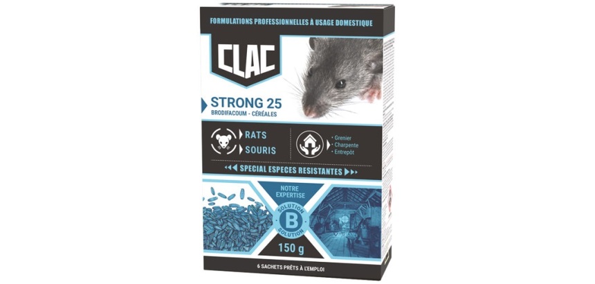 Appât céréales - Strong 25 - rats et souris - spécial espèces résistantes -