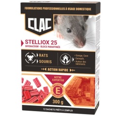 Appât bloc  - Stelliox 25 - rats et souris - action rapide - 300 g
