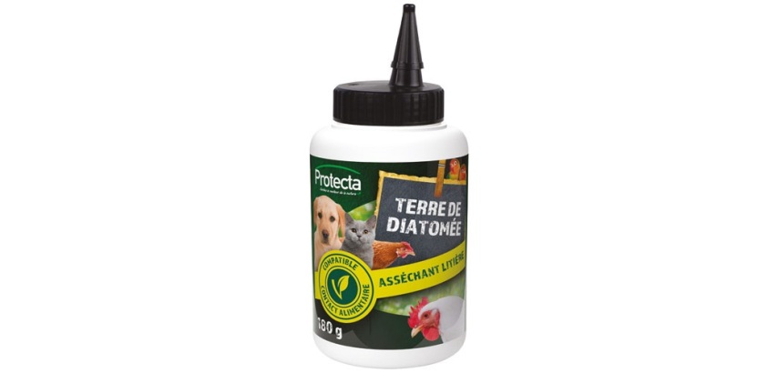 Terre de diatomée - asséchant litière - basse-cour et animaux - 180 g