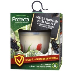 Boîte à mouches écologique avec 3 appâts