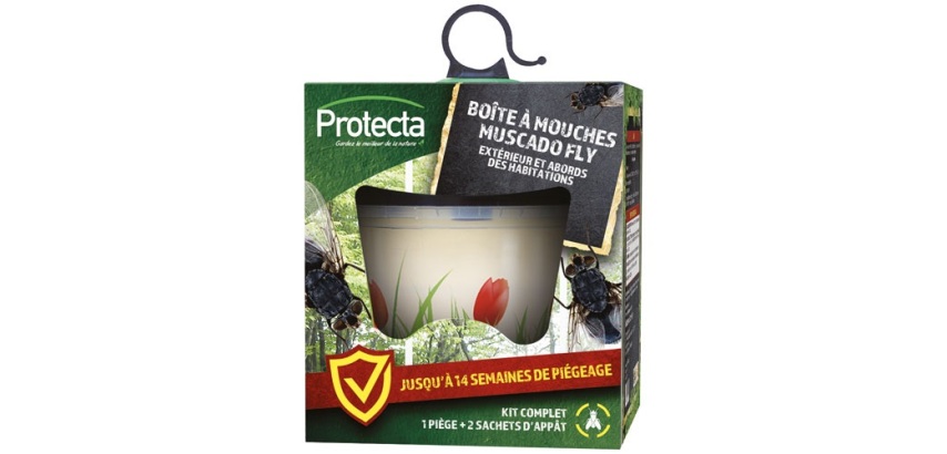 Boîte à mouches écologique avec 3 appâts