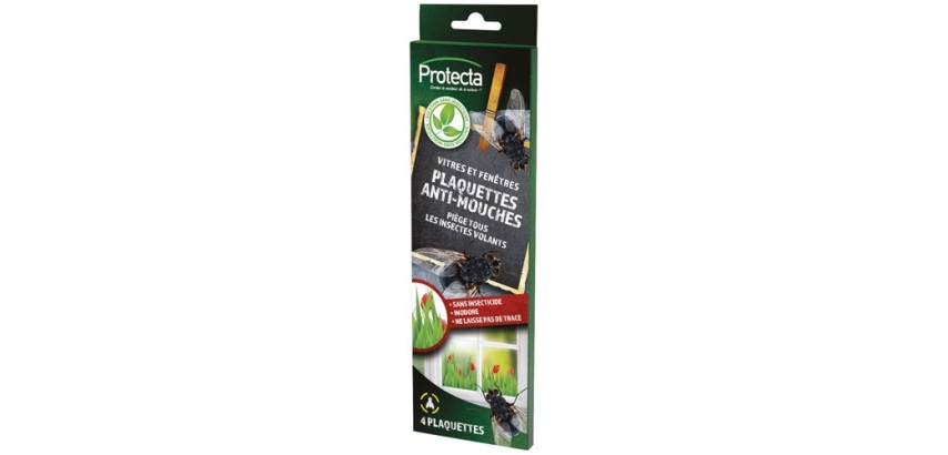 Anti-mouches plaquette adhésive vitre lot de 4