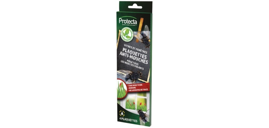 Anti-mouches plaquette adhésive vitre lot de 4