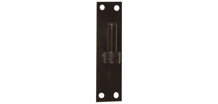 Gond sur platine bout droit - D16 - H 120 mm - 40 x 3 mm - noir