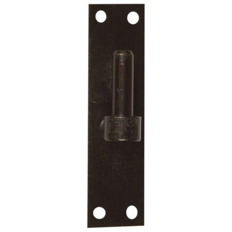Gond sur platine bout droit - D16 - H 120 mm - 40 x 3 mm - noir