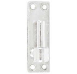 Gond sur platine bout droit - D16 - H 120 mm - 40 x 3 mm - zingué blanc
