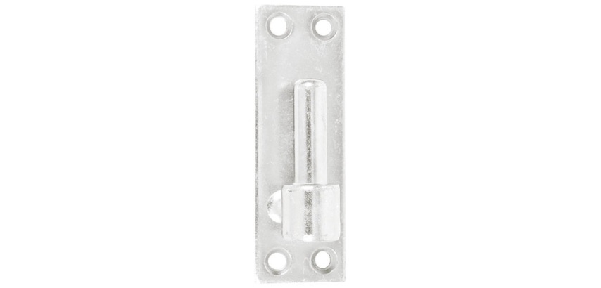 Gond sur platine bout droit - D16 - H 120 mm - 40 x 3 mm - zingué blanc