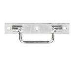 Poignée sur platine bouts carrés - L : 140 mm - zingué blanc