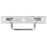 Poignée sur platine bouts carrés - L : 140 mm - zingué blanc