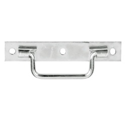 Poignée sur platine bouts carrés - L : 140 mm - zingué blanc