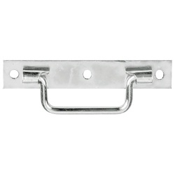 Poignée sur platine bouts carrés - L : 140 mm - zingué blanc