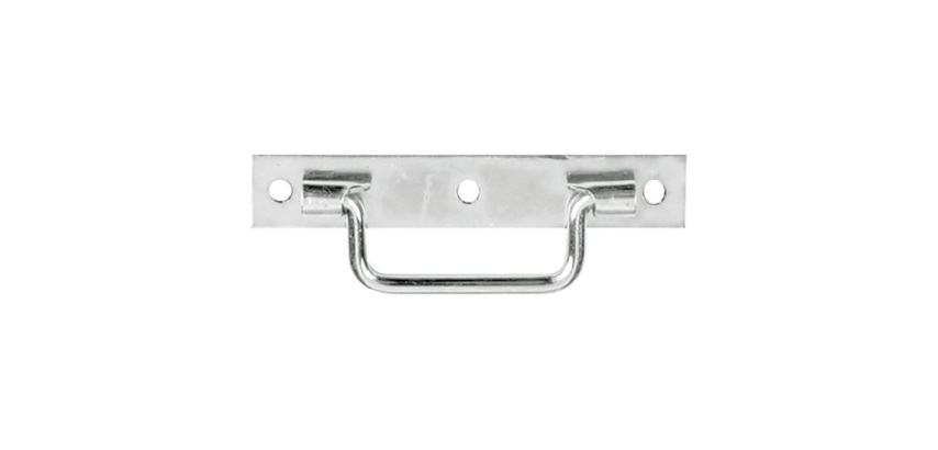 Poignée sur platine bouts carrés - L : 140 mm - zingué blanc