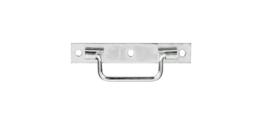 Poignée sur platine bouts carrés - L : 140 mm - zingué blanc