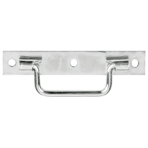 Poignée sur platine bouts carrés - L : 140 mm - zingué blanc
