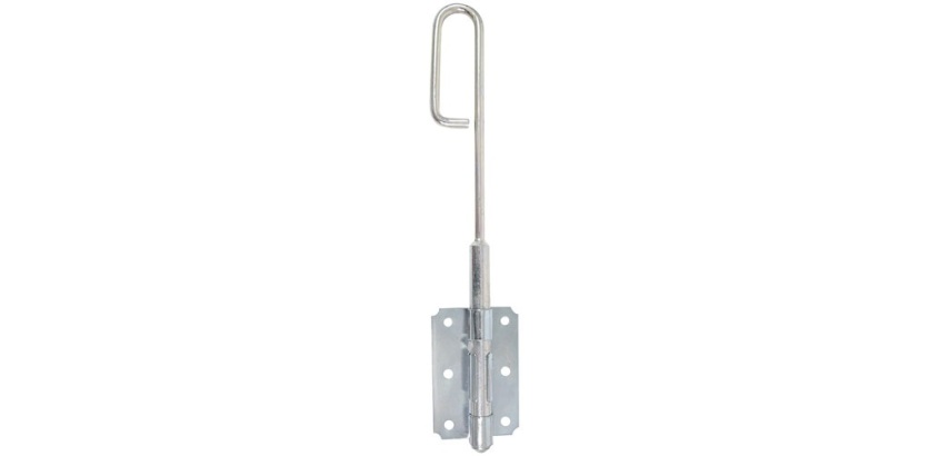 Verrou baïonnette à visser - D12 - L : 200 mm - platine - 80 X 60 x 1 mm -