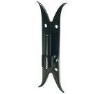 Gond sur platine bout queue de carpe - D16 - H : 220 mm - 40 x 3 mm - noir
