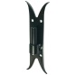 Gond sur platine bout queue de carpe - D16 - H : 220 mm - 40 x 3 mm - noir