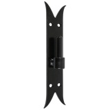Gond sur platine bout queue de carpe - D14 - H : 220 mm - 40 x 3 mm - noir