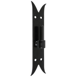 Gond sur platine bout queue de carpe - D14 - H : 220 mm - 40 x 3 mm - noir