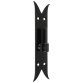 Gond sur platine bout queue de carpe - D14 - H : 220 mm - 40 x 3 mm - noir