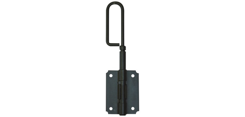 Verrou baïonnette à visser - D12 - L : 200 mm - platine - 80 X 60 x 1 mm -