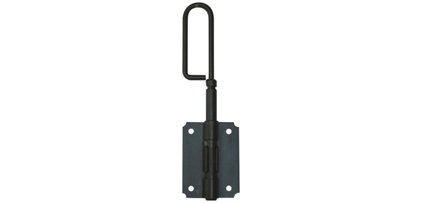 Verrou baïonnette à visser - D14 - L : 398 mm - platine - 90 X 66 x 1 mm -