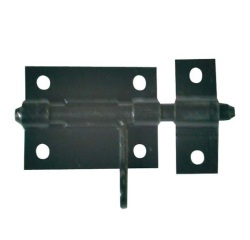 Verrou de box à visser et gâche - L : 80 mm - L : 60 mm - l : 48 mm - noir