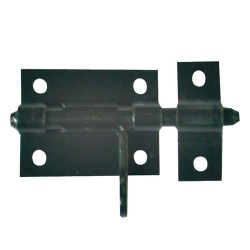 Verrou de box à visser et gâche - L : 80 mm - L : 60 mm - l : 48 mm - noir