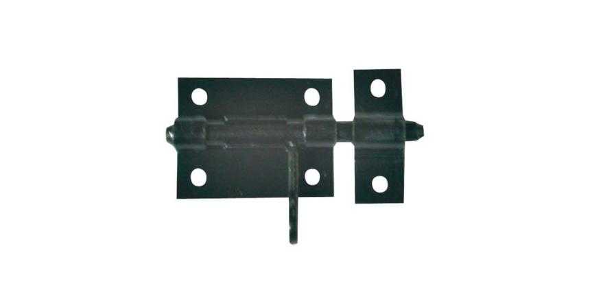 Verrou de box à visser et gâche - L : 80 mm - L : 60 mm - l : 48 mm - noir