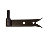 Gond à plaquer bout queue de carpe - axe amovible - D14 - 160 x 35 x 4 mm -