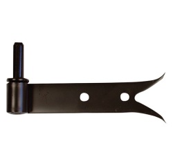 Gond à plaquer bout queue de carpe - axe amovible - D14 - 160 x 35 x 4 mm -