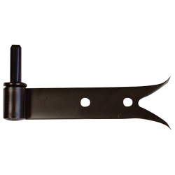 Gond à plaquer bout queue de carpe - axe amovible - D14 - 160 x 35 x 4 mm -