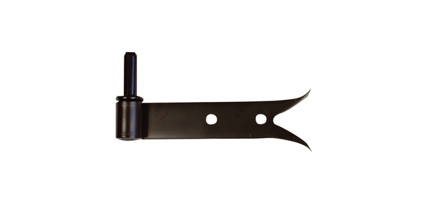 Gond à plaquer bout queue de carpe - axe amovible - D14 - 160 x 35 x 4 mm -