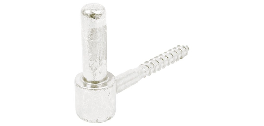 Gond à visser tirefond - D14 - L : 90 mm - d10 - zingué blanc