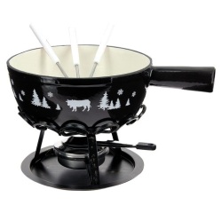 Service à fondue 24 cm Noir - Alpestre