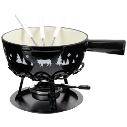 Service à fondue 24 cm Noir - Alpestre