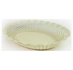 Corbeille à pain 25 x 18 cm Blanc Vanille - Vintage