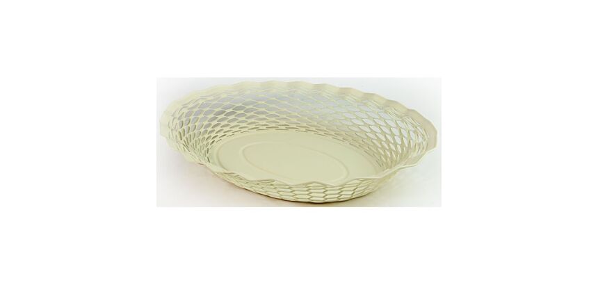 Corbeille à pain 25 x 18 cm Blanc Vanille - Vintage