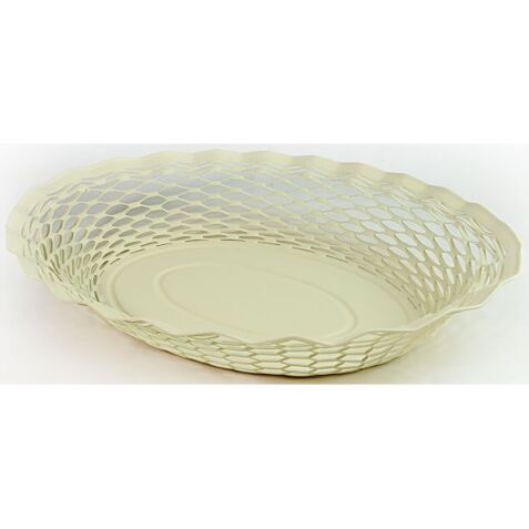 Corbeille à pain 30 x 24 cm Blanc Vanille - Vintage