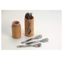 Lot de 6 fourchettes à huitre avec fourreau