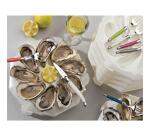 Lot de 6 assiettes de 9 huitres Blanc Nacré