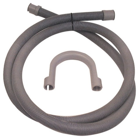 Tuyau de vidange - machine à laver - D19 et 22 mm - 2 m - gris